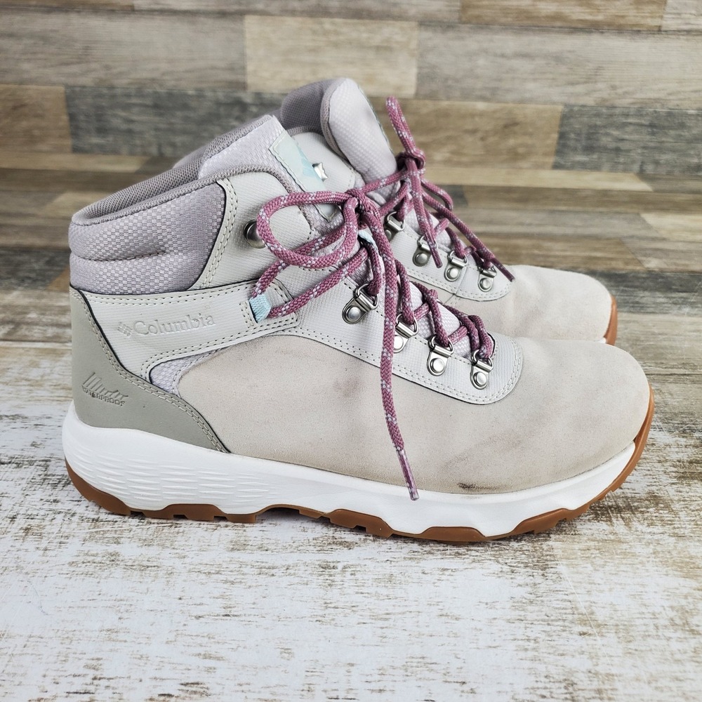 Columbia Newton Wander Womens Climbing Boots Sz 8.5 Cloud Grey Cool Green Suede